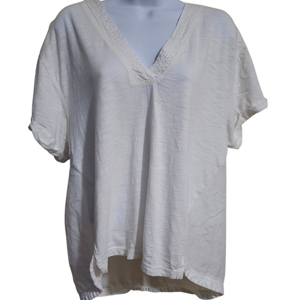 Daily Practice Anthropologie The Ossa White V-Neck Tunic Tee Top Women's Medium